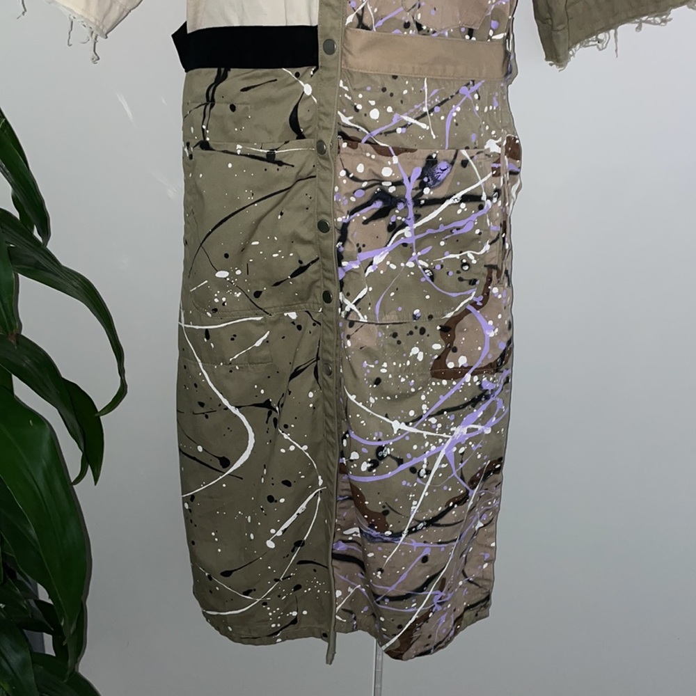 Prfct Nmbr Utility Patchwork Splatter Paint Apron… - image 5